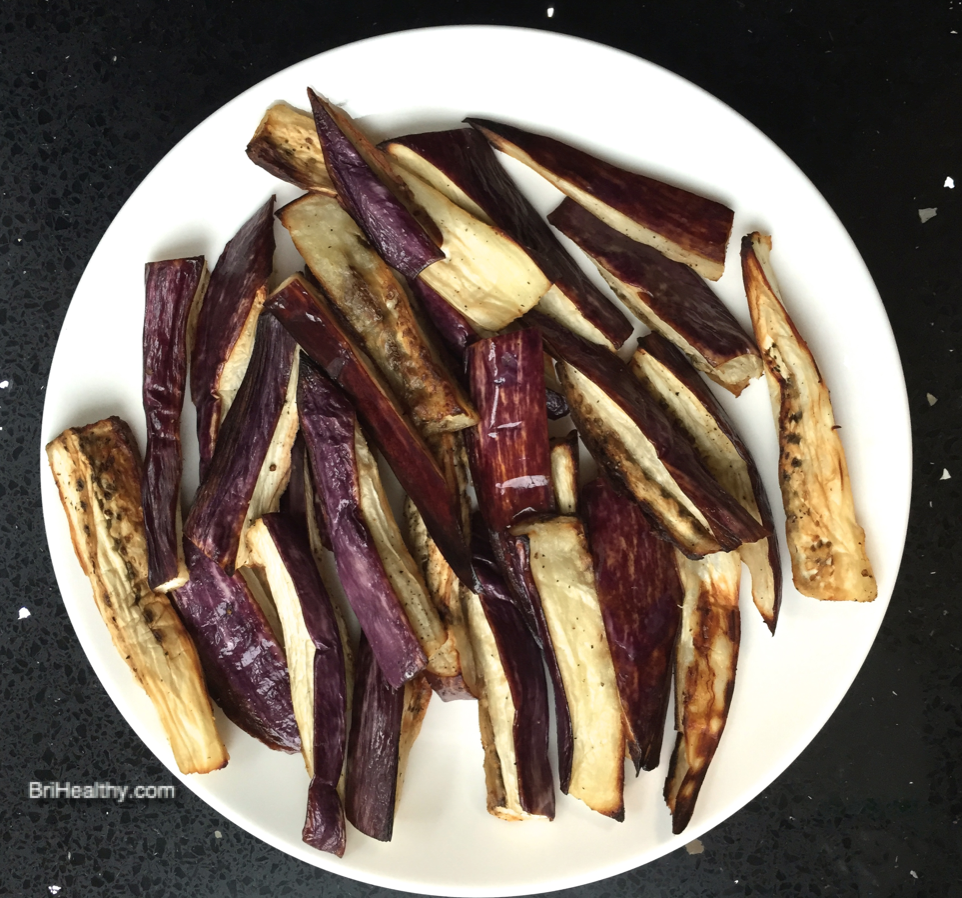 Roasted Graffiti Eggplant Fries Bri Healthy